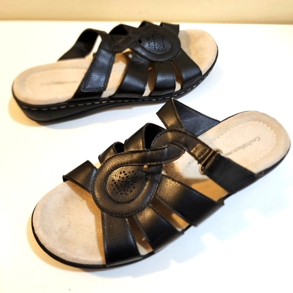 Croft & Borrow Black Comfort Sandals size 8M - Picture 1 of 10